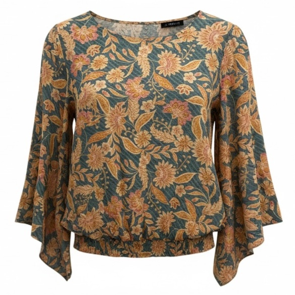 1. State paisley bell sleeve blouse
